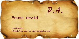 Prusz Arvid névjegykártya